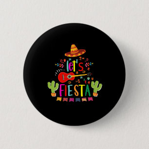 Let's Fiesta Cinco De Mayo Guitar Funny Mexican Pa 6 Cm Round Badge