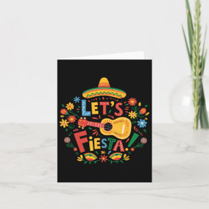 Let's Fiesta Cinco De Mayo Guitar Funny Mexican Pa Card