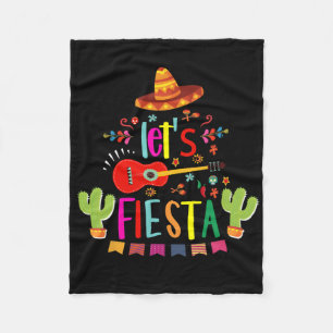 Let's Fiesta Cinco De Mayo Guitar Funny Mexican Pa Fleece Blanket