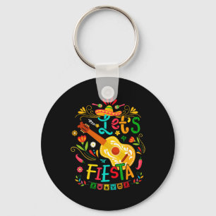 Let's Fiesta Cinco De Mayo Guitar Funny Mexican Pa Key Ring