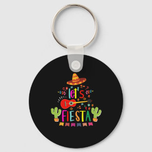 Let's Fiesta Cinco De Mayo Guitar Funny Mexican Pa Key Ring