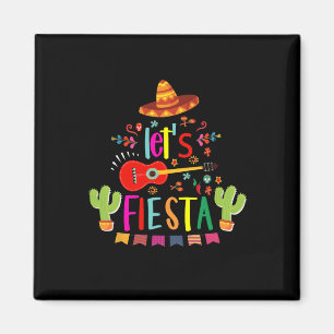 Let's Fiesta Cinco De Mayo Guitar Funny Mexican Pa Magnet