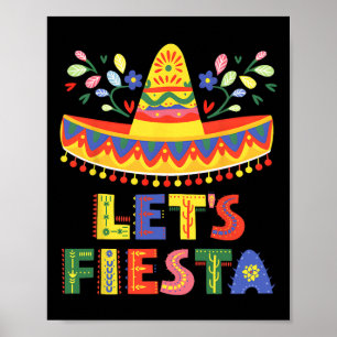 Let's Fiesta Cinco De Mayo Guitar Funny Mexican Pa Poster