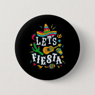 Let's Fiesta Cinco De Mayo Mexican Festival Party 6 Cm Round Badge