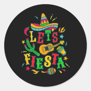 Let's Fiesta Cinco De Mayo Mexican Festival Party  Classic Round Sticker