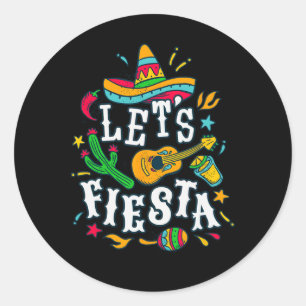 Let's Fiesta Cinco De Mayo Mexican Festival Party Classic Round Sticker