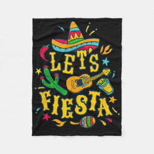 Let's Fiesta Cinco De Mayo Mexican Festival Party Fleece Blanket