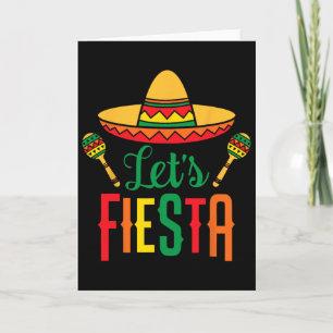 Let's Fiesta Cinco De Mayo Mexican Guitar Sombrero Card