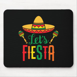 Let's Fiesta Cinco De Mayo Mexican Guitar Sombrero Mouse Pad