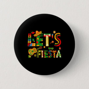 Lets Fiesta Cinco De Mayo Mexican Party Guitar  6 Cm Round Badge