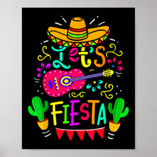 Lets Fiesta Cinco De Mayo Mexican Party Guitar Lov Poster