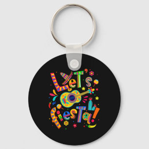 Let's Fiesta Cinco De Mayo Mexican Party Guitar Me Key Ring