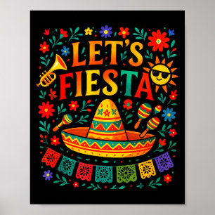 Let's fiesta - cinco de mayo mexican party Let's f Poster