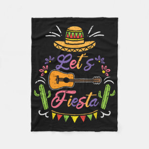 Let's Fiesta Cinco De Mayo Mexican Party Men Women Fleece Blanket