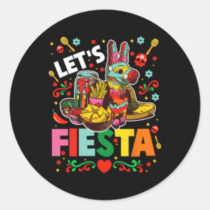 Lets Fiesta Cinco De Mayo Mexican Party Mexico Don Classic Round Sticker