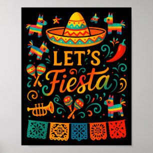 Let's fiesta - cinco de mayo mexican theme Let's f Poster