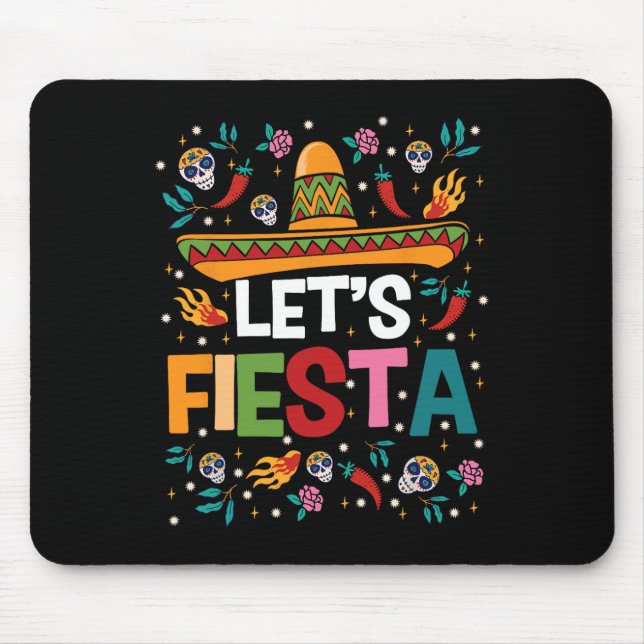 Let's Fiesta Cinco De Mayo Mexican Theme Party Gui Mouse Pad (Front)