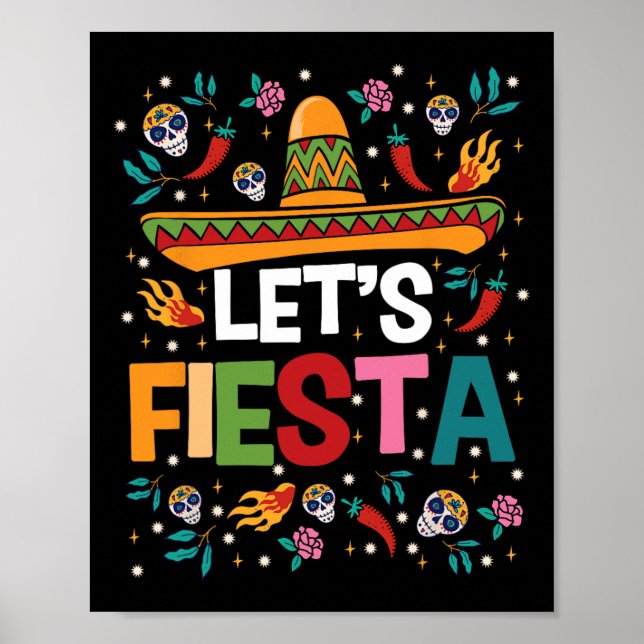 Let's Fiesta Cinco De Mayo Mexican Theme Party Gui Poster (Front)