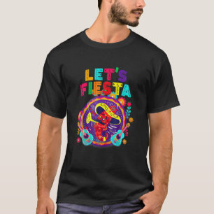 Let's Fiesta Cinco De Mayo Moustach Chilli Sombrer T-Shirt