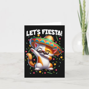 Lets Fiesta Cinco De Mayo Party Dabbing Cat Kitten Card