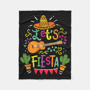 Lets Fiesta Cinco De Mayo Party Lets Fiesta Mexica Fleece Blanket