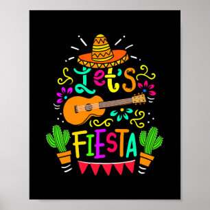 Let's Fiesta Cinco De Mayo Party Mexican Guitar Poster
