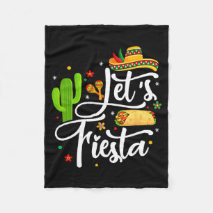Let's fiesta cinco de mayo sombrero mexican party fleece blanket