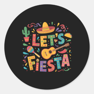 Lets Fiesta Cinco De Mayo Sombrero Mexican Party G Classic Round Sticker