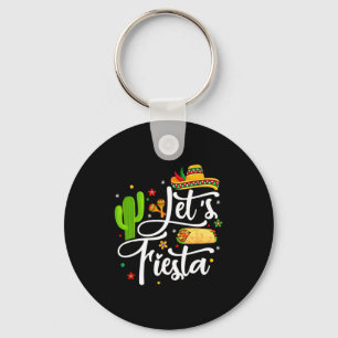 Let's fiesta cinco de mayo sombrero mexican party key ring