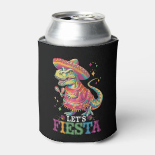 Let's Fiesta Cinco De Mayo T Rex Dinosaur Can Cooler