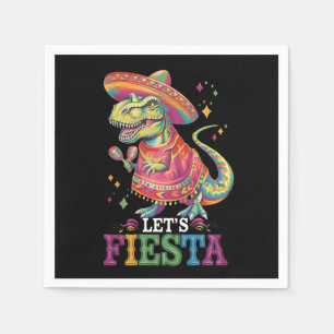Let's Fiesta Cinco De Mayo T Rex Dinosaur Napkin
