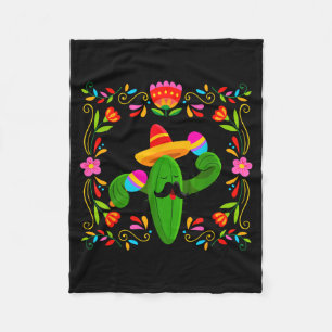 Lets fiesta cinco de mayo with guitar cactus fleece blanket