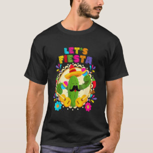 Lets Fiesta Cinco De Mayo With Guitar Cactus Sombr T-Shirt