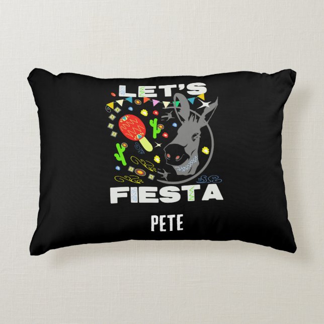Let's Fiesta Colorful Party Decorative Cushion (Front)