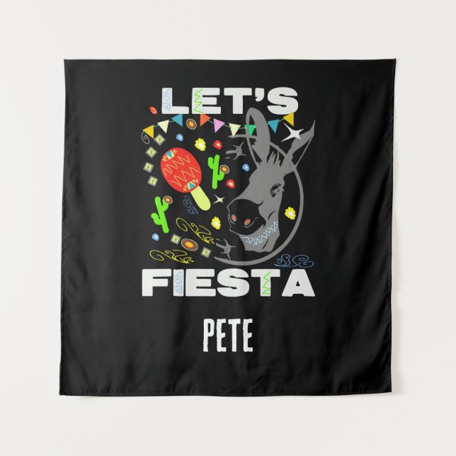 Let's Fiesta Colorful Party Tapestry (Front)