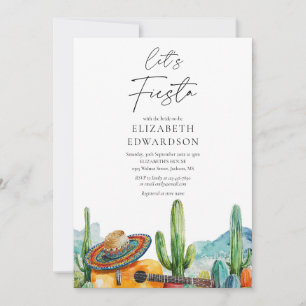 Let's Fiesta Desert QR Code Photo Bridal Shower Invitation