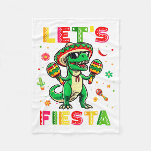 Lets Fiesta Dinosaur Cinco De Mayo Boys Kids Fleece Blanket