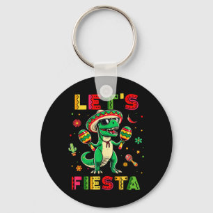 Lets Fiesta Dinosaur Cinco De Mayo Boys Kids Key Ring