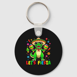 Let's fiesta dinosaur cinco de mayo boys kids key ring