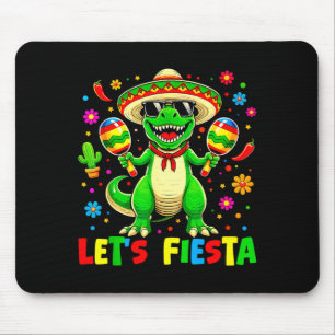 Let's fiesta dinosaur cinco de mayo boys kids mouse pad