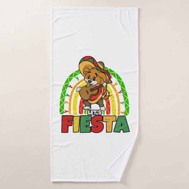 Lets Fiesta Dog Bath Towel (Bath Towel)