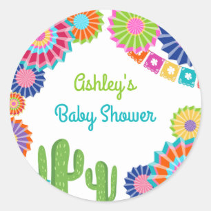 Let's fiesta favour tag Sticker Mexican Baby Showe