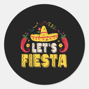 Lets Fiesta Funny Cinco De Mayo Mexican Classic Round Sticker