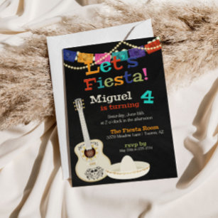 Let's Fiesta Guitar Birthday Invitation