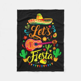 Let's fiesta happy cinco de mayo mexican sombrero fleece blanket