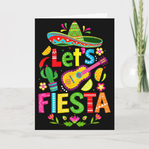 Let's fiesta happy cinco de mayo mexican sombreroL Card