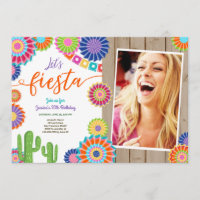 Let's Fiesta invitation Mexican Birthday 30 Woman
