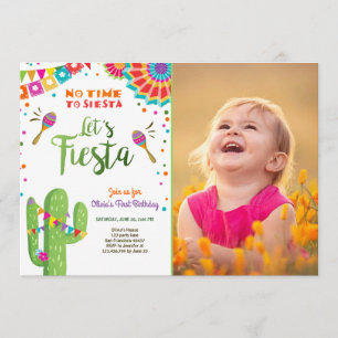 Let's Fiesta invitation Mexican Birthday Cactus