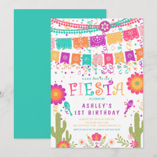 Let's Fiesta Kids Birthday Party Invitation