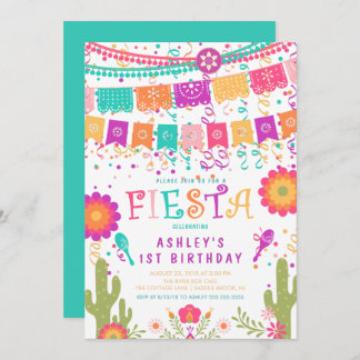 Let's Fiesta Kids Birthday Party Invitation